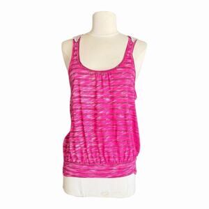 Vintage Free People Pink Stripe Lace Racerback Tank Size Small Feminine Boho